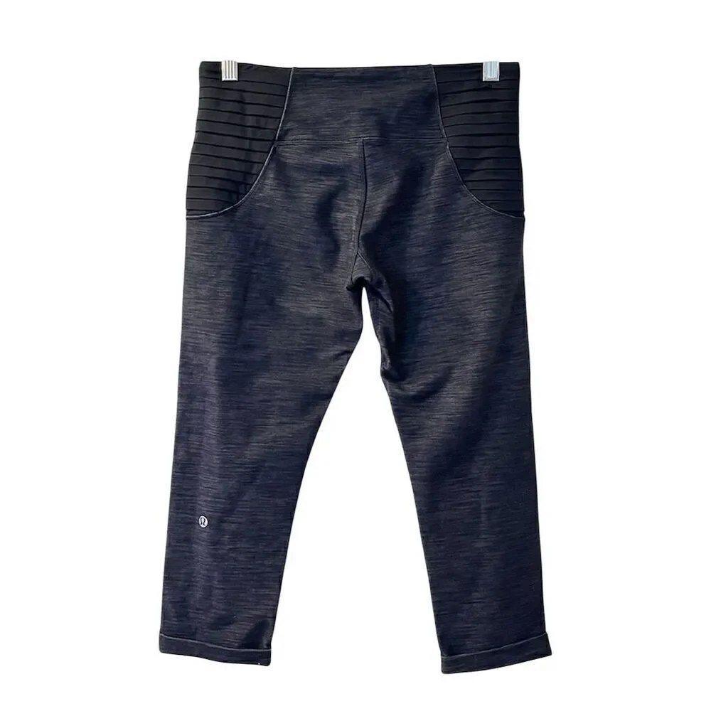 Lululemon Women's Aphrodite Crop Pants Black 8 Casual Cropped Gym Athleisure